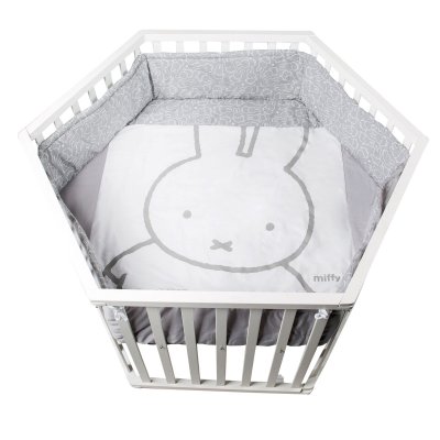 ROBA  Parc B&eacute;b&eacute; ""miffy&reg;"" 3 positions - 121x106 + Tour de Parc de Protection et 6 Roues - Bois Blanc