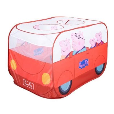 ROBA  Tente de Jeu pour Enfant Peppa Pig - Tente Pop Up en Forme de Voiture - Rouge - Blanc