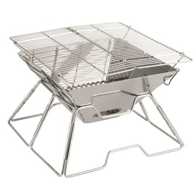 ROBENS  - Wayne Grill - R&eacute;chaud &agrave; combustible sec taille 64,5 x 35 x 25,7 cm, gris/blanc