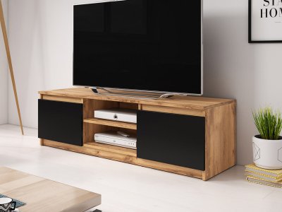 BEST MOBILIER Robin - meuble TV - 120 cm - style industriel Couleur - Noir / Bois