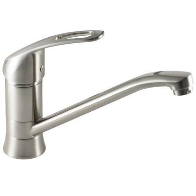 EUROSANIT Robinet Cuisine bec long mobile Mitigeur pour evier Nickel Brosse