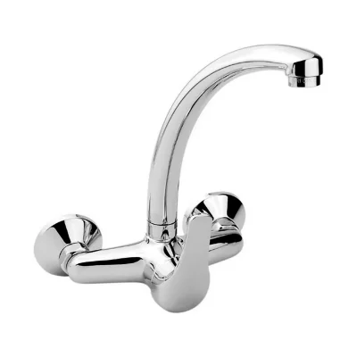 EDM Robinet d'&eacute;vier &agrave; levier unique. Bec haut. Encastr&eacute; [E3-01165] Chrome