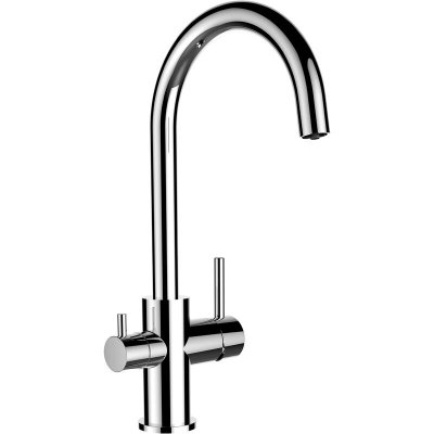 VIZIO Robinet de cuisine 3 voies chrom&eacute; bec pivotant 360&deg; - pour les filtres &agrave; eau VZFL011300