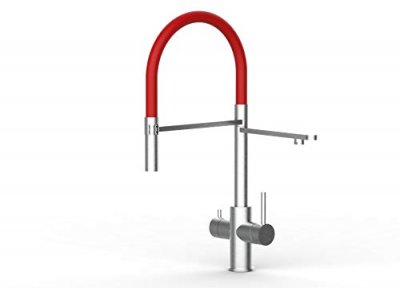 VIZIO Robinet de cuisine 5 voies en acier inox chirurgical bross&eacute; - douche 2jets d&eacute;tachable VZFX518183