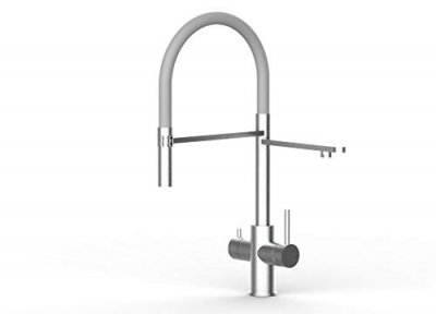 VIZIO Robinet de cuisine 5 voies en acier inox chirurgical bross&eacute; - douche 2jets d&eacute;tachable VZFX518188