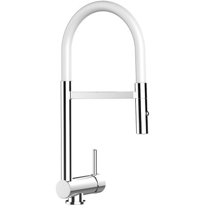 VIZIO Robinet de cuisine chrom&eacute; rabattable sous fen&ecirc;tre 60mm, douche 2 jets d&eacute;tachable VZSU011001