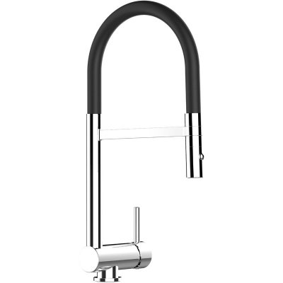 VIZIO Robinet de cuisine chrom&eacute; rabattable sous fen&ecirc;tre 60mm, douche 2 jets d&eacute;tachable VZSU011002