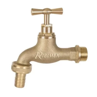RIBILAND Robinet de jardin laiton 1/2 + raccord cannel&eacute;.