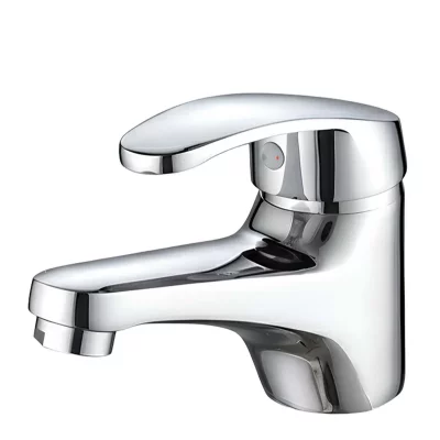 AVIZAR Robinet de Lavabo Monocommande 11&times;8cm Finition Chrom&eacute;e Eau Chaude et Froide Argent