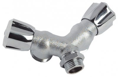 SOMATHERM Robinet Double En Y A 2 Tetes Laiton Chrome
