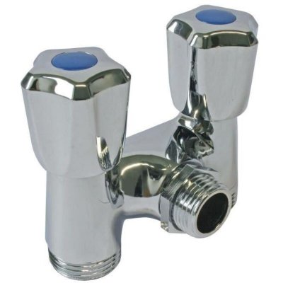 SOMATHERM Robinet Double Laiton Chrome Sans Raccord 