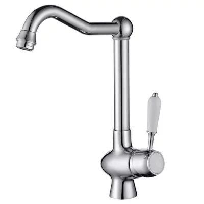 GENERIQUE Robinet evier de cuisine mitigeur laiton chrome design retro bec haut
