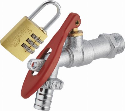 NOYON & THIEBAULT Robinet Ext&eacute;rieur 1/4 de tour Cadenassable + Cadenas &agrave; 3 Chiffres 