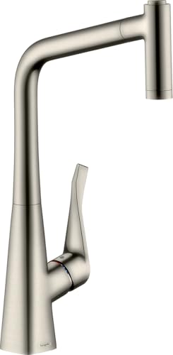 HANSGROHE Robinet mitigeur de cuisine acier 320 2 jets Metris M71 