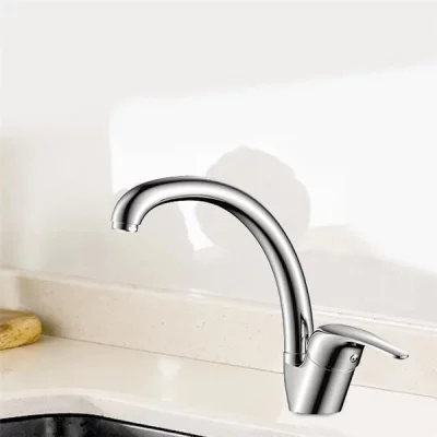 GENERIQUE Robinet mitigeur de cuisine evier laiton chrome Bec haut manette laterale