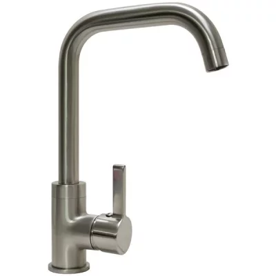 GENERIQUE Robinet mitigeur inox brosse pour evier de cuisine bec haut butee economie eau