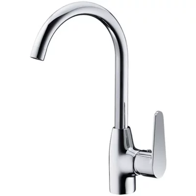 EDOUARD ROUSSEAU Robinet mitigeur laiton chrome pour evier de cuisine bec haut col de cygne