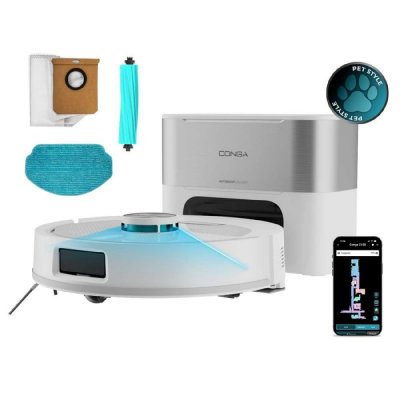 CECOTEC Robot aspirateur -  - Conga Y80 Pearl - Auto-vidage 3L - 25 000 Pa - Autonomie 240 min