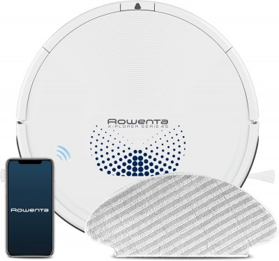 ROWENTA Robot aspirateur laveur blanc autonomie 150 min 