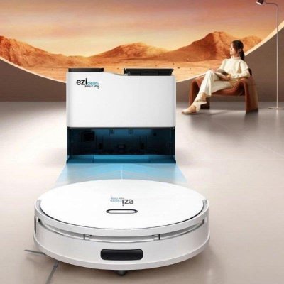 EZICLEAN Robot aspirateur laveur connect&eacute; avec base de vidage &reg; All In One Z15 Pro