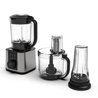 KLARSTEIN Robot culinaire avec mixeur - Verosteel - 1200 W - 2 L bol - 1,75 L mixeur - 10 vitesses