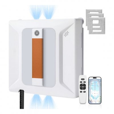 GENERIQUE Robot lave-vitre 4 buses ultrasoniques 72W aspiration 3200 Pa r&eacute;servoir 100 ml Blanc