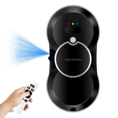 LIECTROUX robot laveur vitre electrique hcr-10 robot nettoyeur de verre avec 30ml r&eacute;servoir d'eau anti-chute 