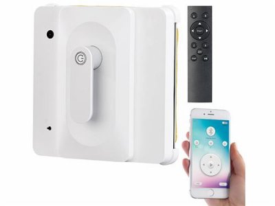SICHLER Robot nettoyeur de vitres professionnel connect&eacute; avec fonction bluetooth PR-040