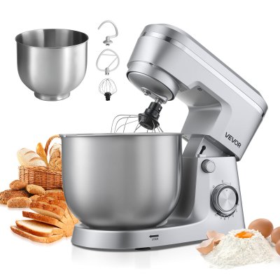 VEVOR Robot P&acirc;tissier 4,2L et 5,7L 1500W 10 Vitesses T&ecirc;te Inclinable Bol en Inox
