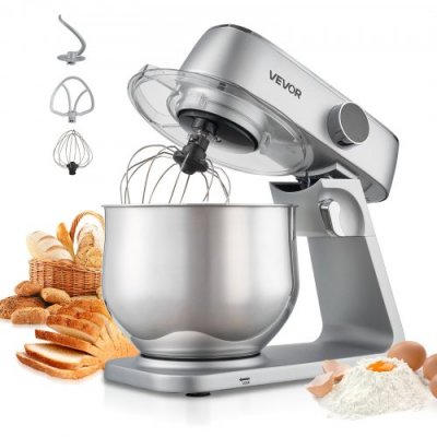 VEVOR Robot P&acirc;tissier 7,4L 1800W 10 Vitesses Avec Crochet P&eacute;trisseur Fouet et Batteur