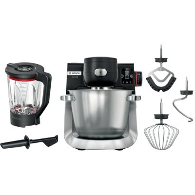 BOSCH Robot p&acirc;tissier avec balance  S&eacute;rie 6 MUMS6ZS17 1600 W Noir, Inox bross&eacute;