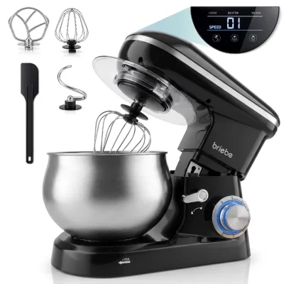 Robot P&acirc;tissier, Bol Inox 5L 6 Vitesses Ecran Tactile LED + Balance de Cuisine,, KM1164B, 1800, Noir