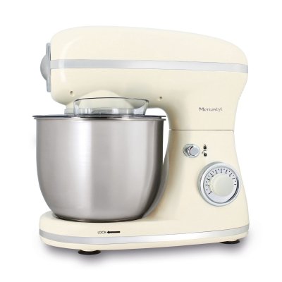 MENASTYL Robot patissier retro en polypropyl&egrave;ne cr&egrave;me et acier inoxydable