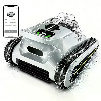 SEAUTO Robot Piscine Sans Fil, Autonomie 180min&200m&sup2; Nettoyage Sol/Parois/Ligne d&rsquo;eau, avec APP
