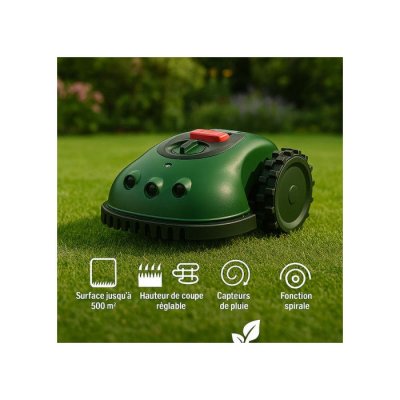 ONLI Robot tondeuse cam&eacute;ra &agrave; batterie 18v vert  ON1008V