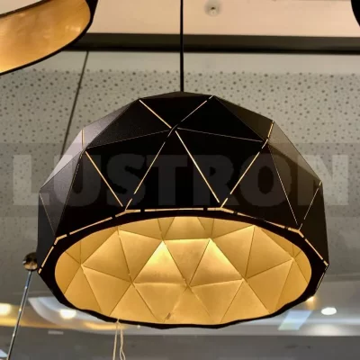 EGLO Roccaforte dome suspension plafonnier noir, dor&eacute;