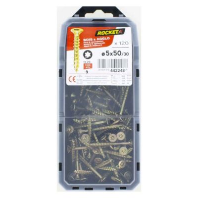 VYNEX Rocket - Vis bois anti-fendage - 5 x 50 - tx 25 - Vybac de 120