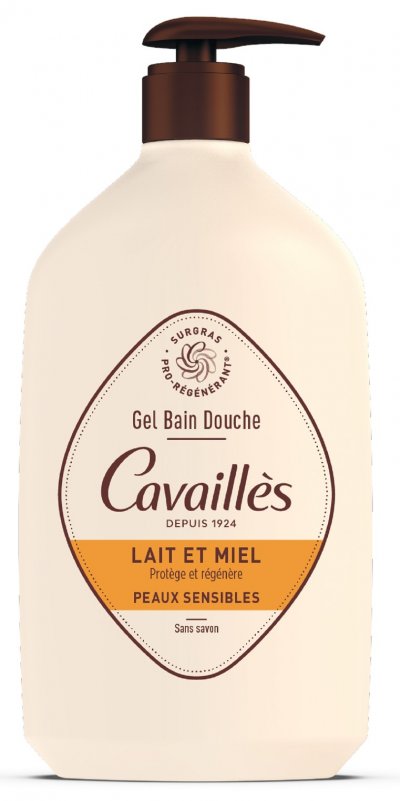 CAVAILLES Roge Gel Surgras Bain Et Douche Lait Et Miel 1L