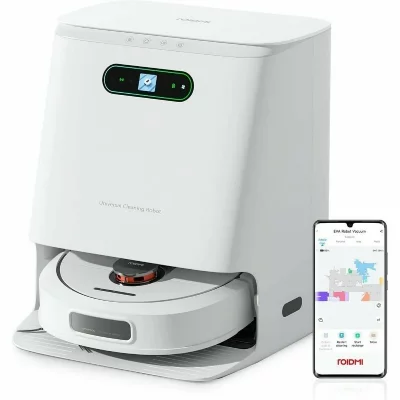 ROIDMI  Eva Aspirateur Robot 3200P 48W 180mins LED Alexa WiFi Blanc