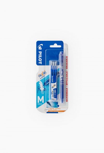 PILOT Roller Effa&ccedil;able Frixion clicker" Bleu + 3 Recharges Pointe Moy " - Le Stylo + 3 Recharges