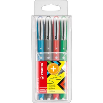 STABILO Rollers Worker Color PM assortis Bleu noir rouge vert