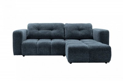 CASANOVA PARIS Romy - Canap&eacute; D'angle Convertible Tissu Chenille 3 Places Bleu