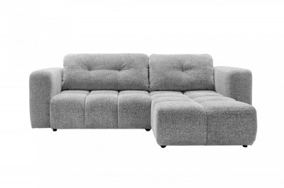 CASANOVA PARIS Romy - Canap&eacute; D'angle Convertible Tissu Chenille 3 Places Gris Clair