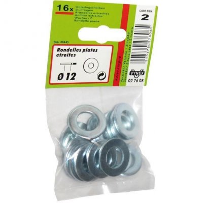VYNEX Rondelle Plate &Eacute;troite En Acier Zingu&eacute; Et Emball&eacute;e En Sachet