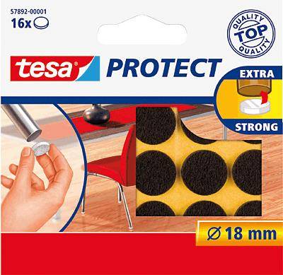TESA Rondelles feutres antirayures ronds &Oslash; 18mm - noir