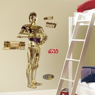 THEDECOFACTORY Room Studio Star Wars - D&eacute;coration Vinyle Repositionnable G&eacute;ante C3po