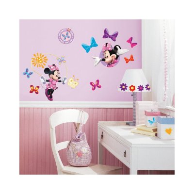 ROOMMATES  stickers muraux Disney Minnie Mouse vinyl 33 pi&egrave;ces 