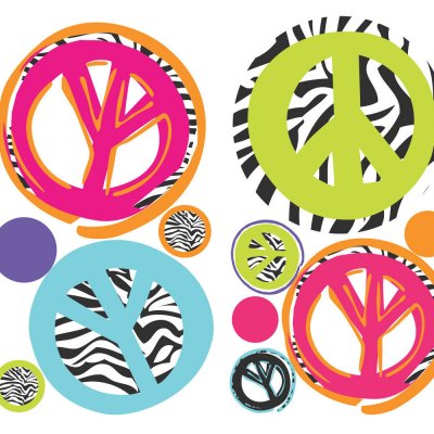 ROOMMATES  Stickers - Peace & Love - Hauteur 45,7 cm