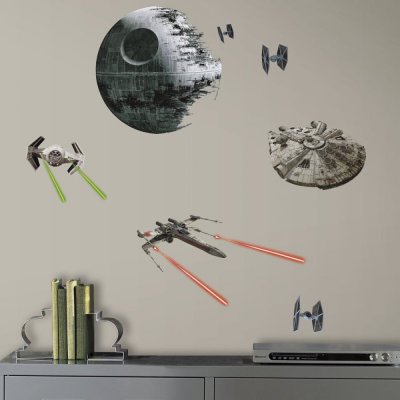 ROOMMATES  Stickers STAR WARS CLASSIC SPACESHIPS repositionnables 4 feuilles de 10,1cm x 44,1cm