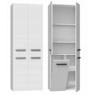 RORY - Armoire de salle de bain avec panier - Dimensions Blanc 